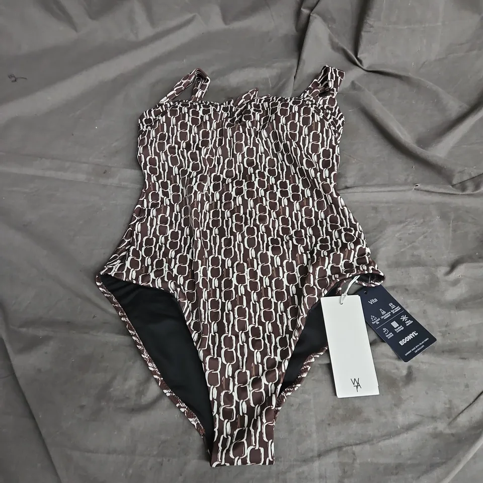 WAT THE BRAND ONE PIECE SWIMSUIT IN BROWN CHAIN SIZE M
