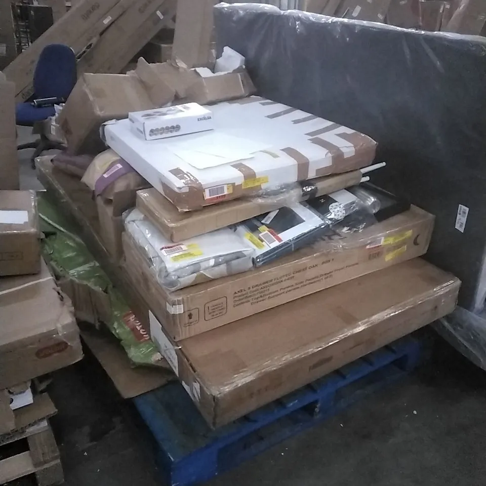 PALLET OF ASSORTED, INCOMPLETE FURNITURE PARTS AND PIECES