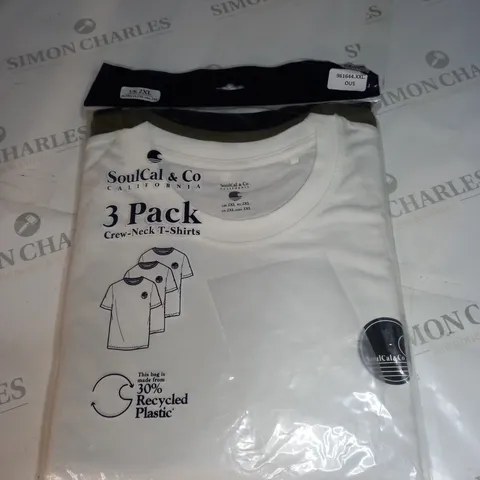 BAGGED 3-PACK SOULCAL AND CO CREW NECK T-SHIRTS SIZE XXL