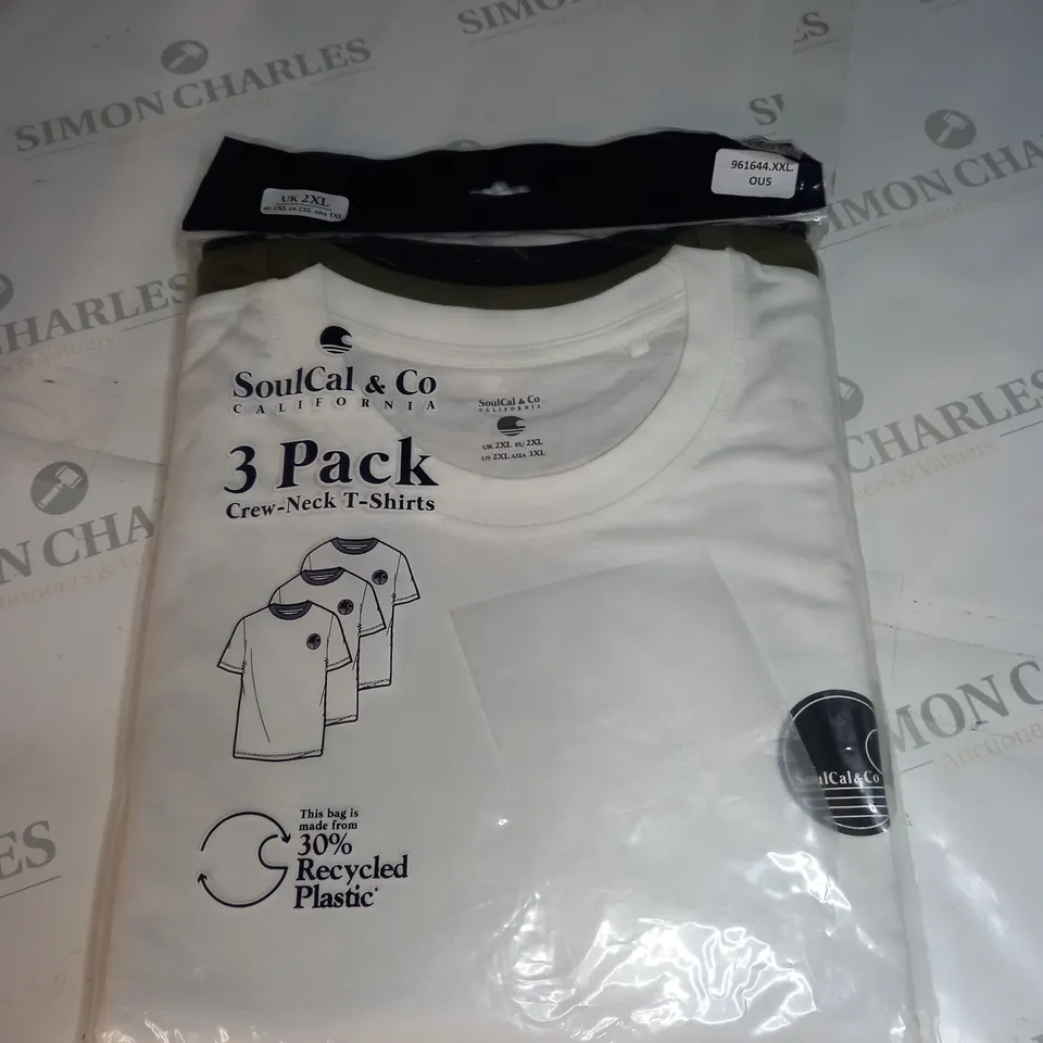 BAGGED 3-PACK SOULCAL AND CO CREW NECK T-SHIRTS SIZE XXL