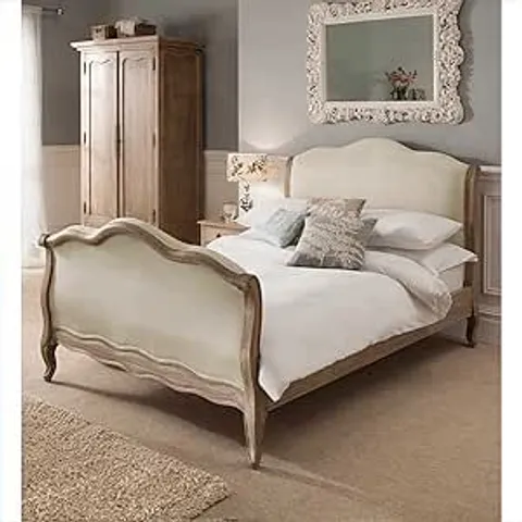 BRAND NEW BOXED HOMES DIRECT 365 MONTPELLIER BLANC ANTIQUE FRENCH STYLE 6FT SUPERKING BED - NATURAL (4 BOXES)