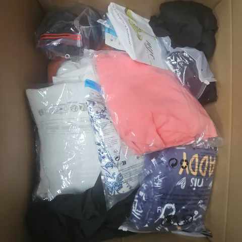 APPROXIMATELY 20 ASSORTED CLOTHING PRODUCTS IN VARIOUS STYLES & SIZES