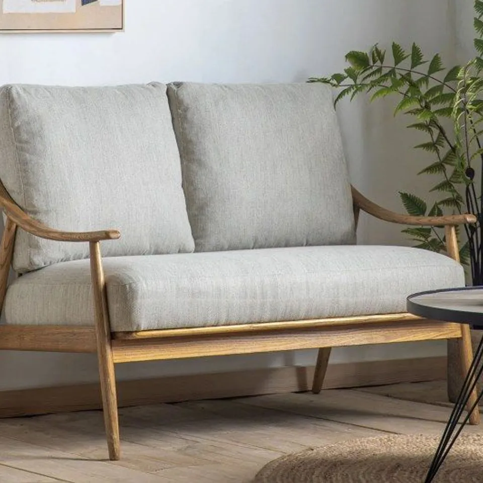 BOXED GALLERY DIRECT RELIANT 2 SEATER SOFA IN NATURAL LINEN