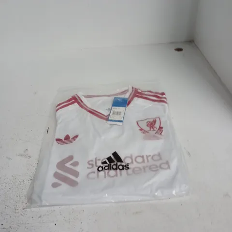 ADIDAS LIVERPOOL FC FOOTBALL JERSEY β WHITE WITH RED TRIM, MEN'S UK M