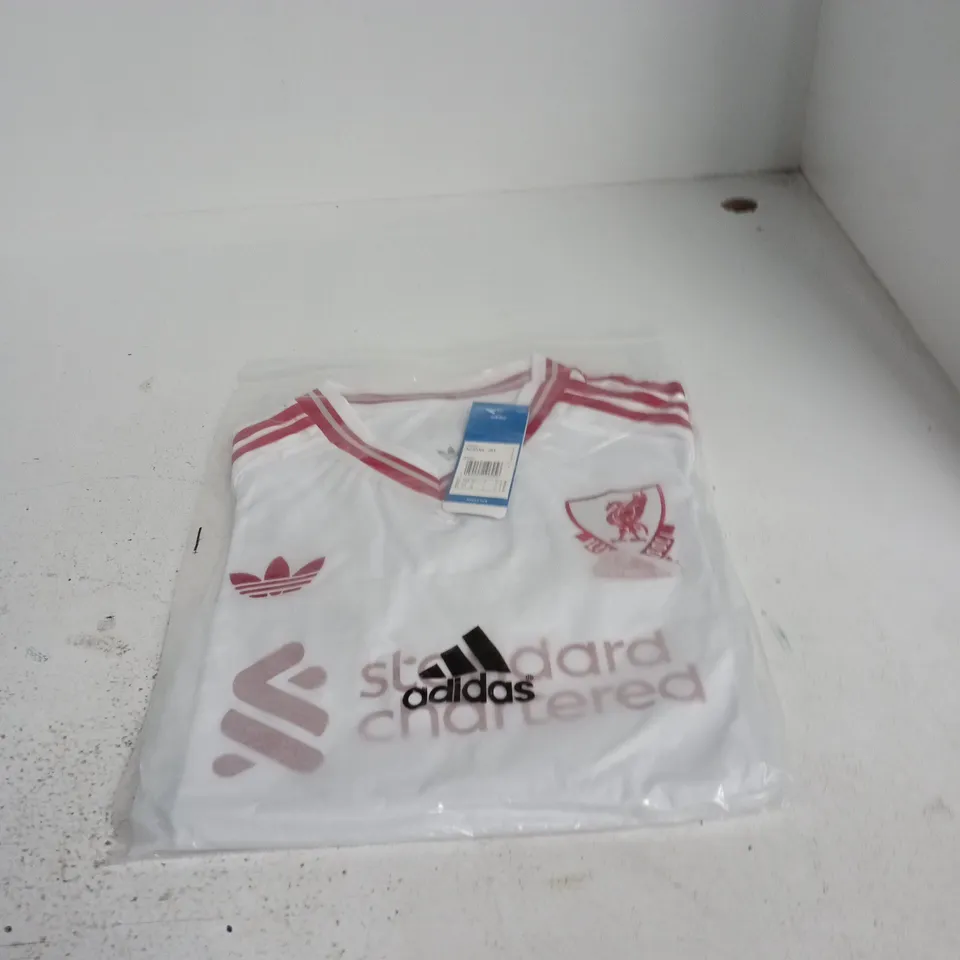 ADIDAS LIVERPOOL FC  FOOTBALL JERSEY – WHITE WITH RED TRIM, MEN'S UK M