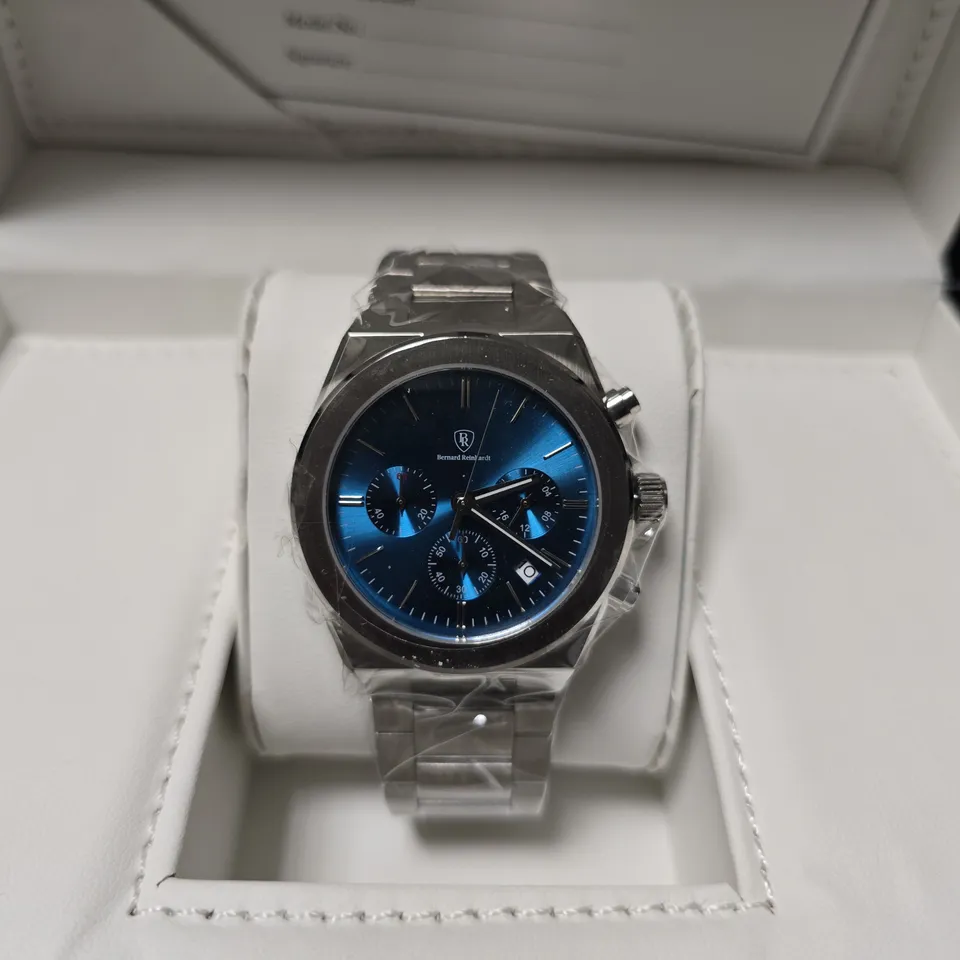  BERNARD REINHARDT CHRONOGRAPH WATCH – 316S STAINLESS STEEL CASE & STRAP – 5ATM WATER RESISTANT – GIFT BOX INCLUDED