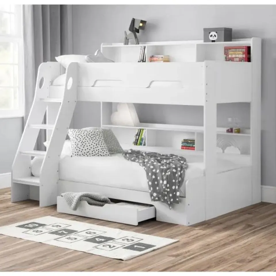 BOXED BUNK BEDS ORION WHITE TRIPLE SLEEPER BED ORI501 BY JULIAN BOWEN (4 BOXES)