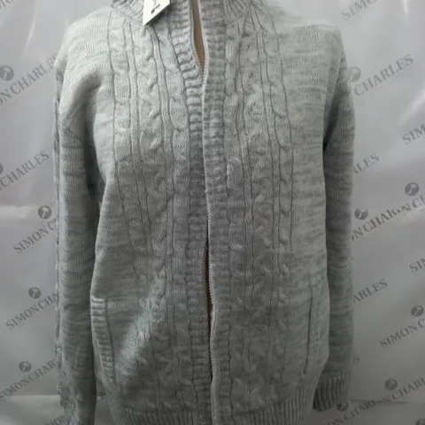 SOUL CAL FUNNEL ZIP KNIT JACKET IN GREY MARL - 16