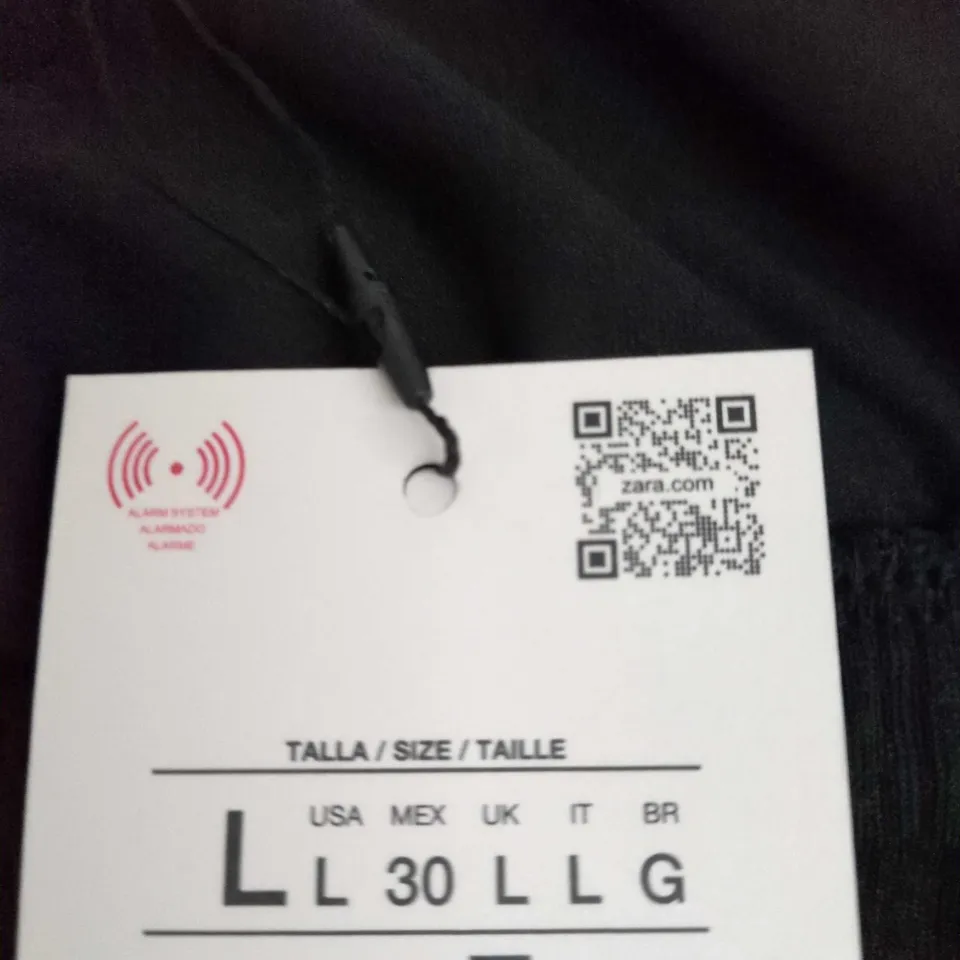 ZARA BLACK WOMEN'S PANTS – ELASTICATED WAIST, DRAWSTRING, SIZE UK L