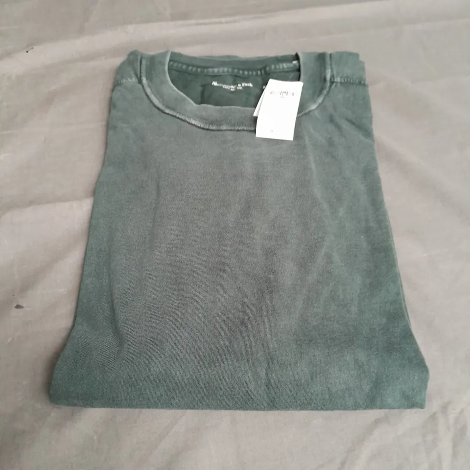 ABERCROMBIE & FITCH SOFT A&F TEE IN GREEN - XXL