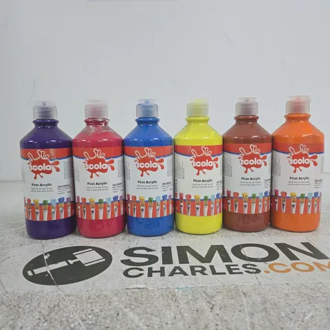 SCOLA FIRST ACRYLIC PAINT – 6 ASSORTED COLOURS