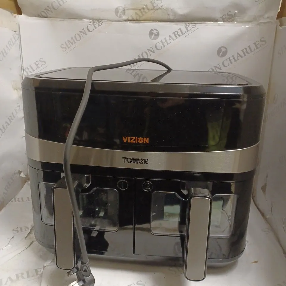 BOXED TOWER VORTX T17100 VIZION DUAL BASKET AIR FRYER