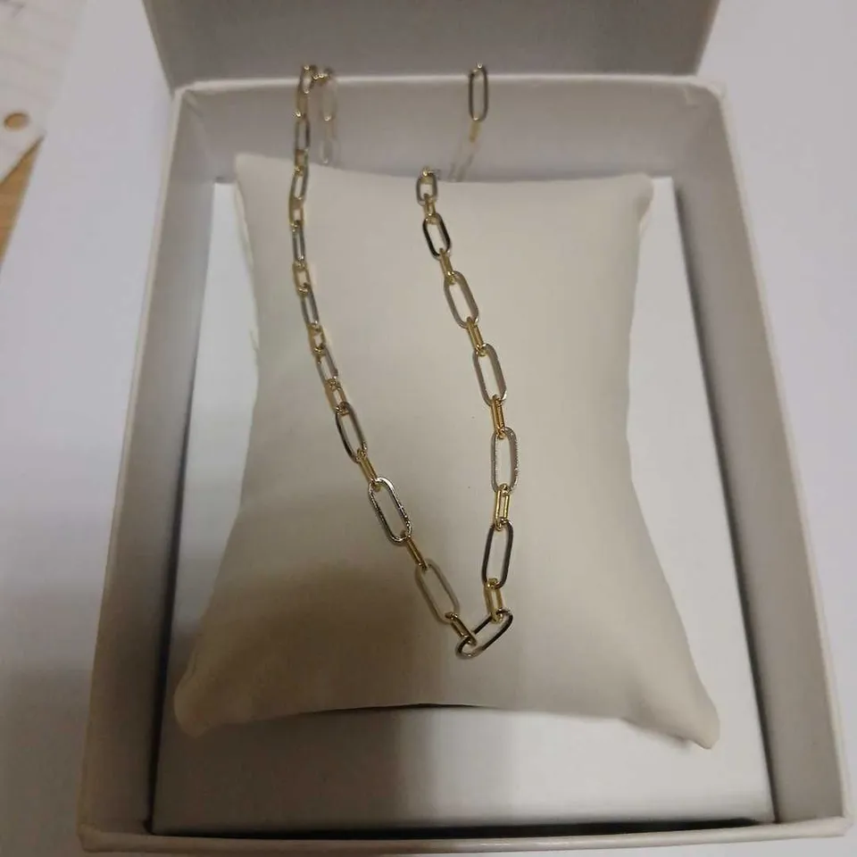 DIAMONIQUE 0.5CT TW PAPERCLIP 45CM NECKLACE STERLING SILVER