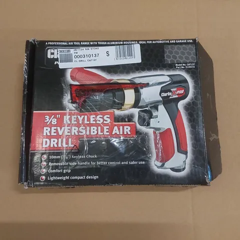 BOXED CLARKE X-PRO CAT137 PROFESSIONAL 3/8" KEYLESS REVERSIBLE AIR DRILL