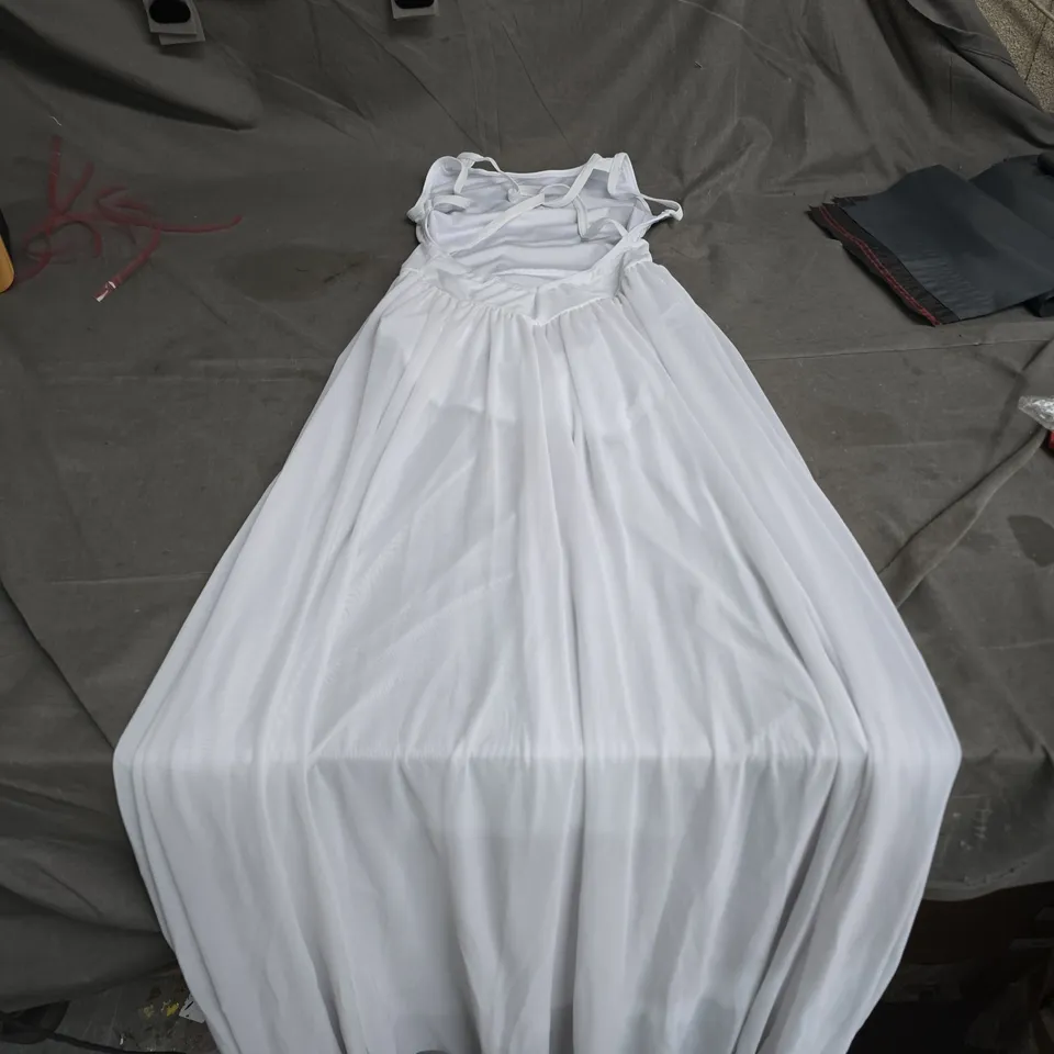 WHITE WOMEN'S FORMAL DRESS / GOWN WITH STRAPPY BODICE