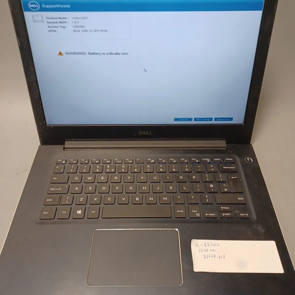 UNBOXED DELL P88G LAPTOP INTEL I-5 8250V 16GB RAM 256GB SSD