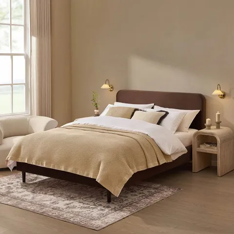 BOXED DUSK ASCOT BED FRAME - CAPPUCCINO // SIZE: 4FT6 DOUBLE (2 BOXES)