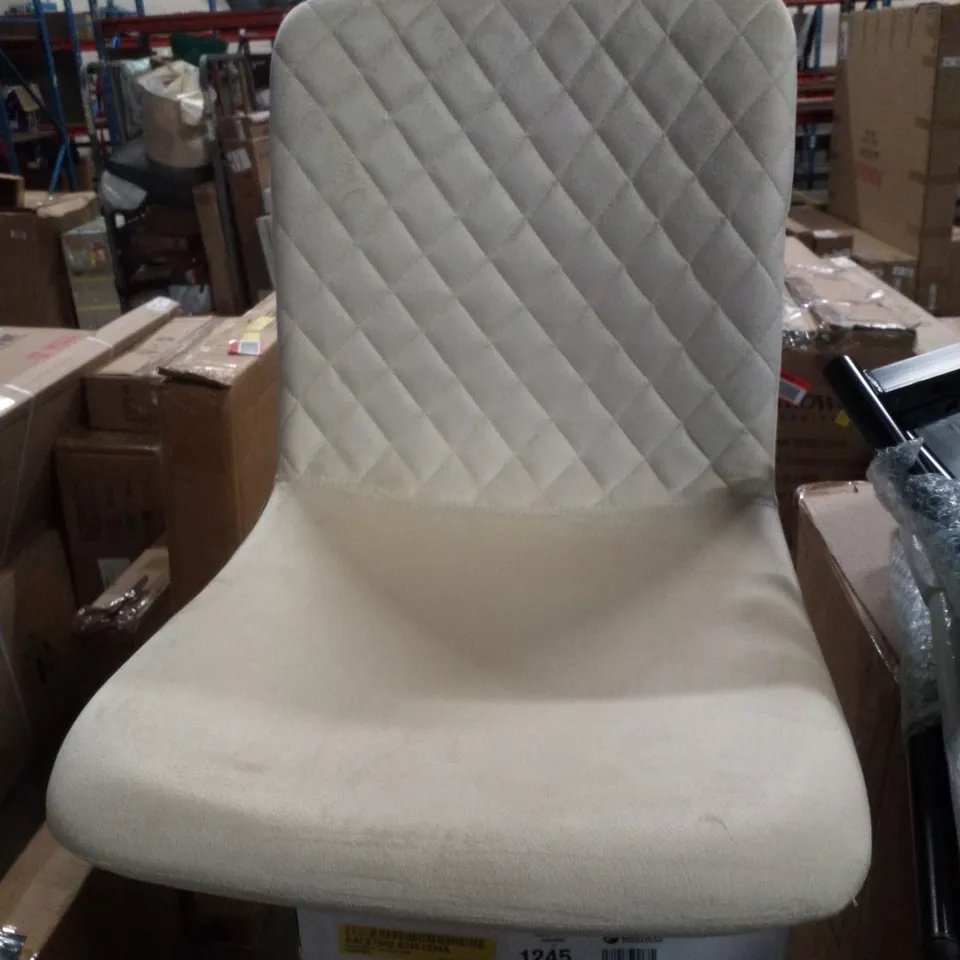 BOXED SET OF 4 CREAM FABRIC DINING CHAIRS 