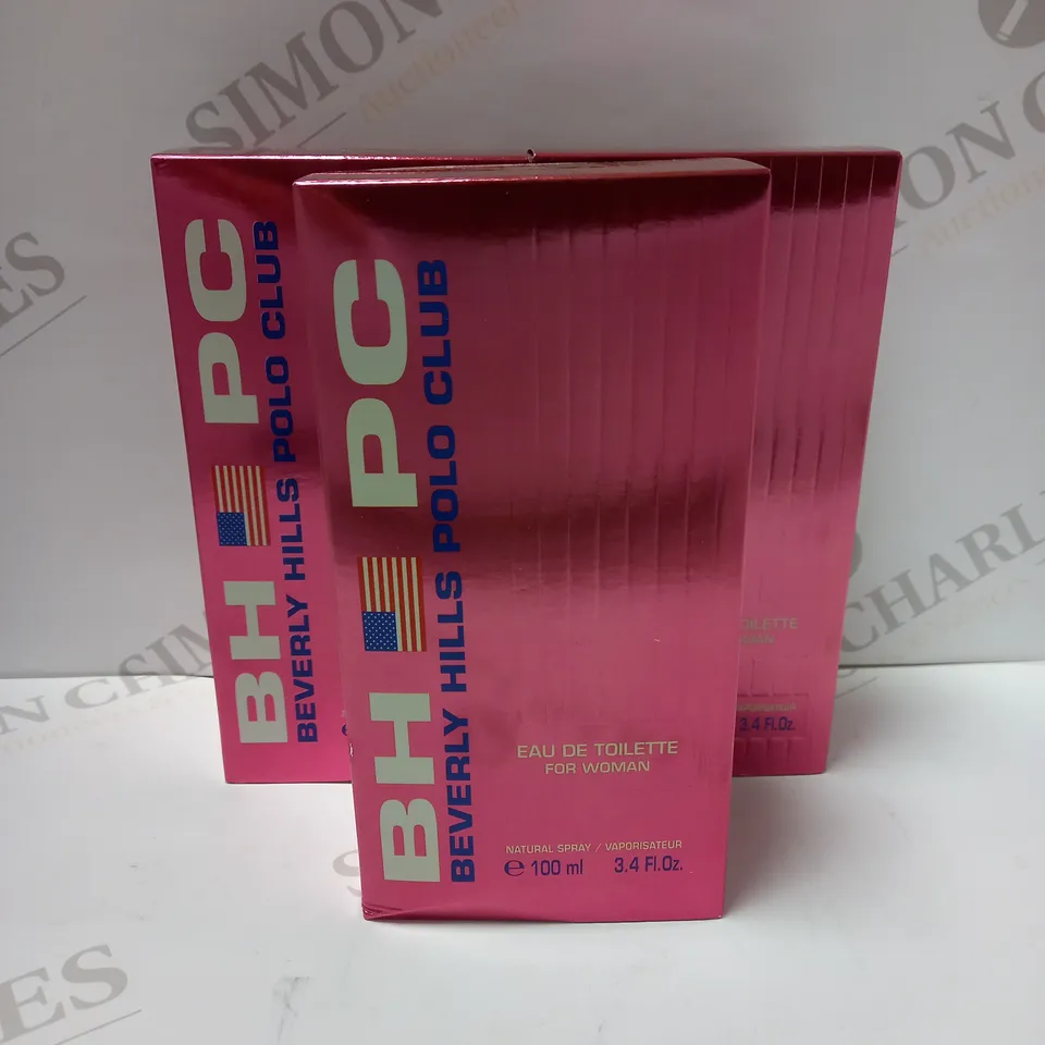 LOT OF 6 X 100ML BH PC BEVERLY HILLS POLO CLUB EAU DE TOILETTE FOR WOMEN 