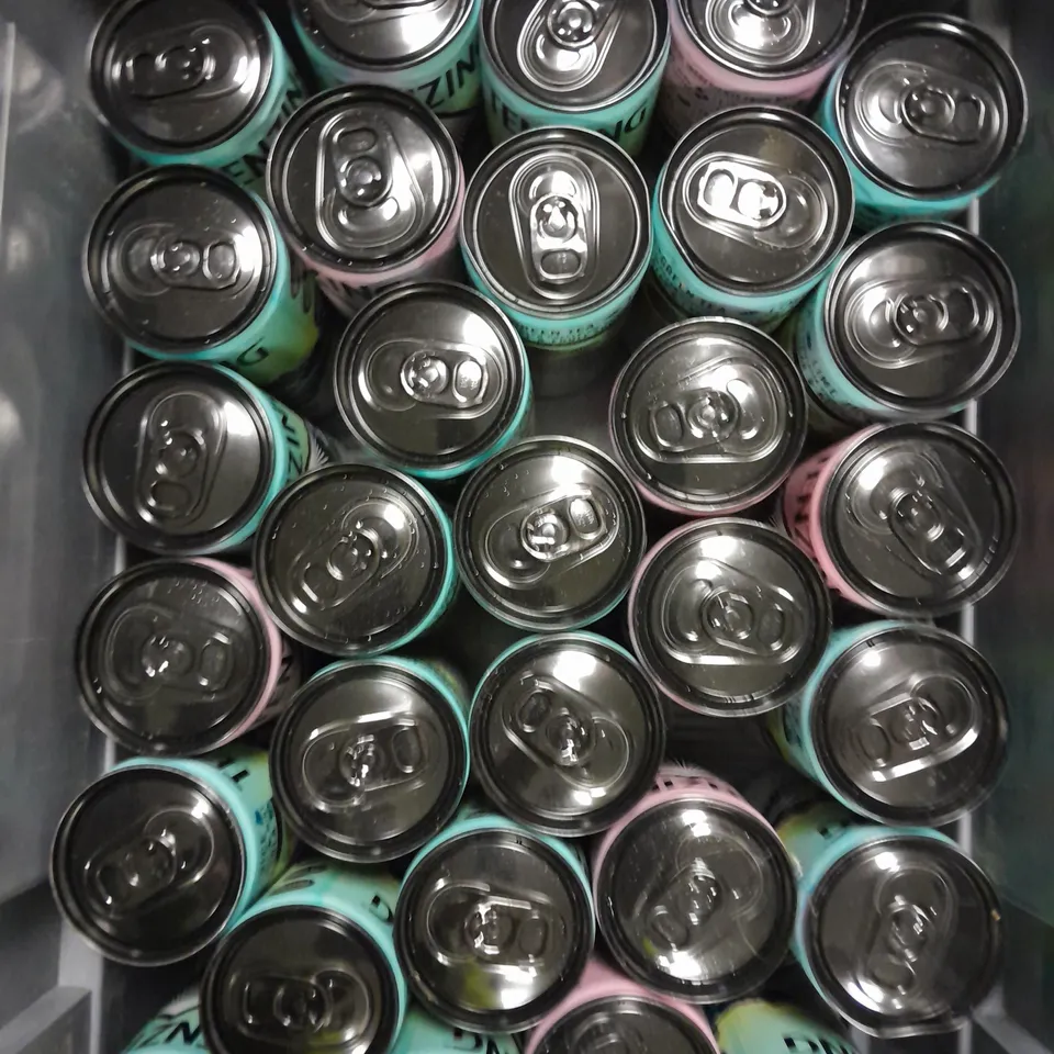 APPROXIMATELY 30 TENZING NATURAL ENERGY DRINKS IN LIME MINT AND RASPBERRY YUZU FLAVOUR - COLLECTION ONLY 