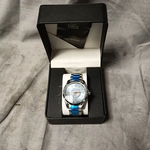 ERNEST FERDINAND STAINLESS STEEL WATCH IN BOX