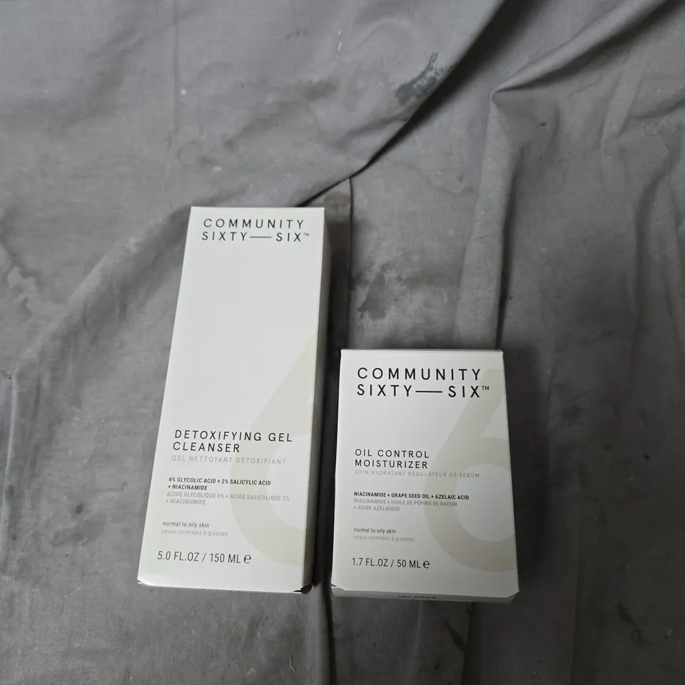 COMMUNITY SIXTY-SIX DETOXIFYING GEL CLEANSER & OIL CONTROL MOISTURIZER – FACIAL SKIN CARE DUO