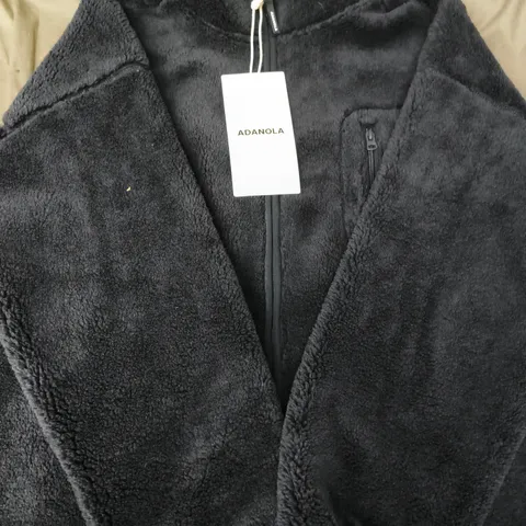 ADANOLA OVERSIZED POCKET ZIP THROUGH FLEECE IN NAVY SIZE SMALL