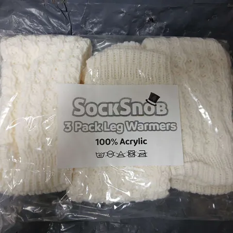 APPROXIMATELY 70 PAIRS OF SOCK SNOB WIGGLE RIB POINTELLE LEG WARMERS IN OFF-WHITE