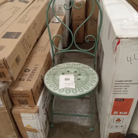 DESIGNER METAL BISTRO CHAIRS - SAGE GREEN