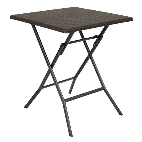 BOXED BOLERO SQUARE FOLDING TABLE BROWN 620X620MM