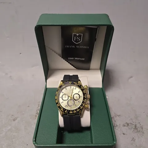 RANK SCHMIDT WATCH – MULTI FUNCTION SUB DIALS WITH DATE – HQ RUBBER SPORTS STRAP – 3ATM WATER RESISTANT – GIFT BOX INCLUDED