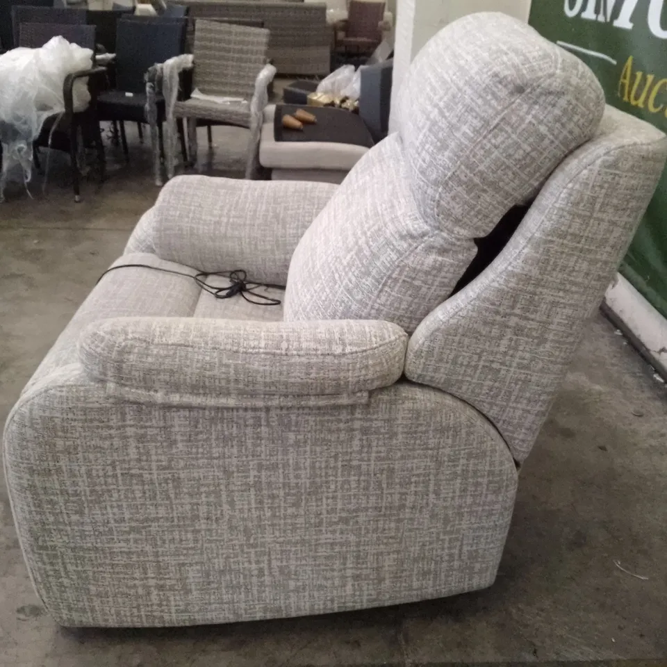 QUALITY DESIGNER G-PLAN KINGSBURY ELECTRIC RECLINER CHAIR - SHORE OATMEAL FABRIC