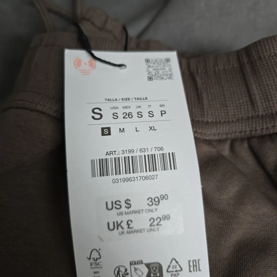 BROWN JOGGER TROUSERS – UK SIZE S (US 26) ZARA