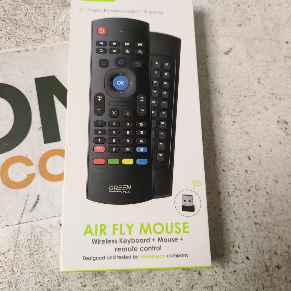 AIR FLY MOUSE WIRELESS KEYBOARD & MOUSE + REMOTE CONTROL – BOXED (GREENLYCA)