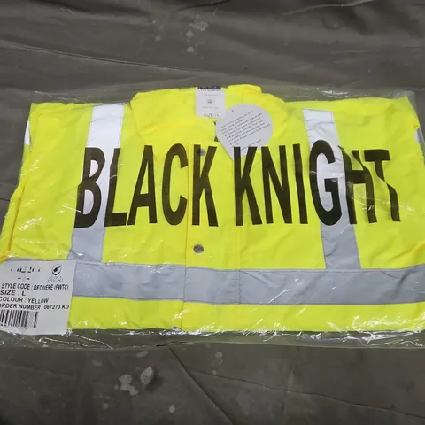BAGGED BLACK KNIGHT BEDIVERE HIGH VISIBILITY FOUL WEATHER JACKET IN YELLOW - LARGE