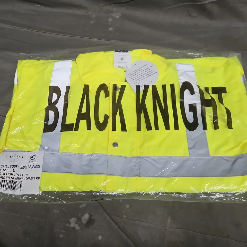 BAGGED BLACK KNIGHT BEDIVERE HIGH VISIBILITY FOUL WEATHER JACKET IN YELLOW - LARGE