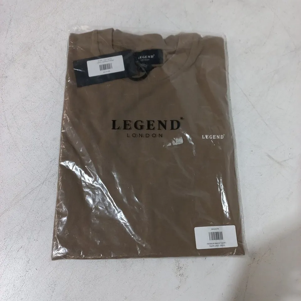 BAGGED LEGENDS PREMIUM BASICS T-SHIRT IN BROWN - XL