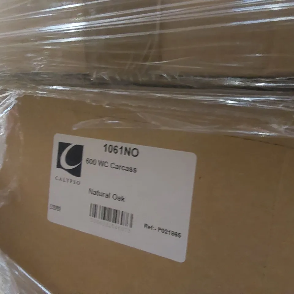 PALLET CONTAINING A LARGE QUANTITY OF BRAND NEW ASSORTED BATHROOM FURNITURE ITEMS INCLUDING: CALYPSO BASIN UNIT, WC CARCASSES ECT