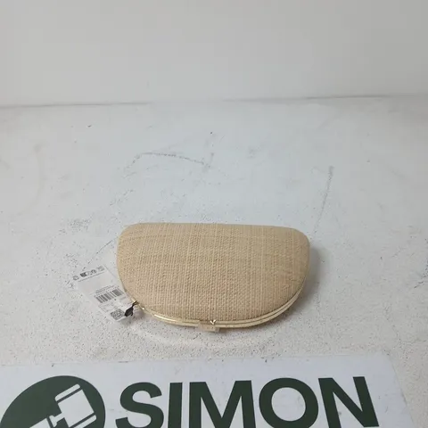 MANGO BEIGE WOVEN STRAW CLUTCH BAG