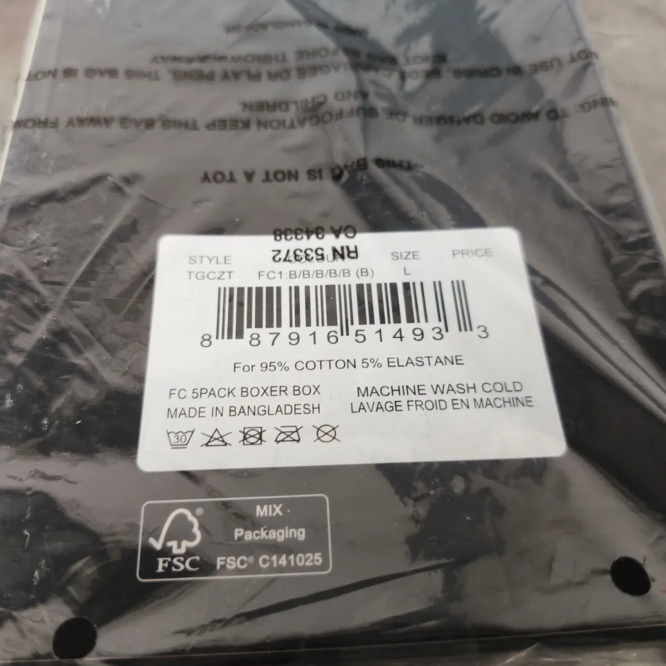 FRENCH CONNECTION 5-PACK BOXER SHORTS – UK LARGE (L) – BOXED