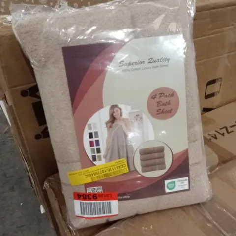 BAGGED SET OF 4 CASABELLA PREMIUM LARGE BATH TOWELS 80 x 140cm