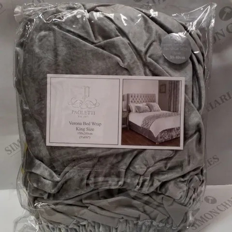 BRAND NEW PAOLETTI VERONA KING 150×200CM BED WRAP - SILVER