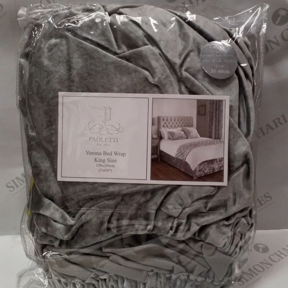 BRAND NEW PAOLETTI VERONA KING 150×200CM BED WRAP - SILVER