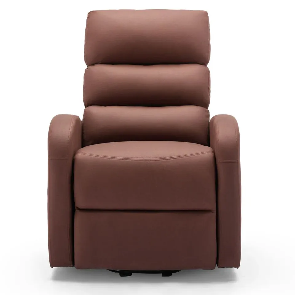 BOXED RISE FABRIC RECLINER CHAIR IN BROWN (1 BOX)