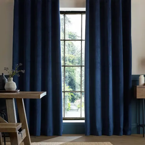 CATHERINE LANSFIELD WOVEN SUPER THERMAL BLACKOUT MATT VELOUR DOOR PANEL CURTAINS
