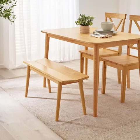 BOXED DREA OAK SOLID WOOD BENCH TRADITIONAL RUSTIC FARMHOUSE 