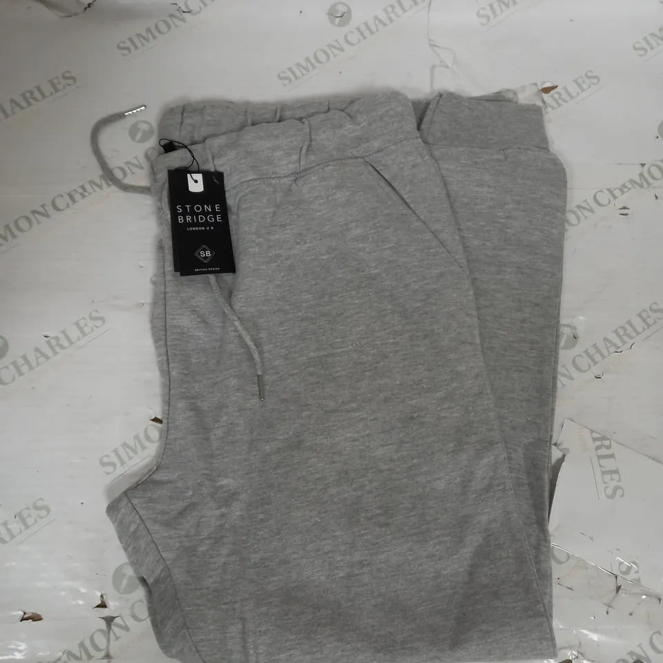 STONE BRIDGE MENS SLIM FIT JOGGER IN LIGHT GREY MARL SIZE 2XL