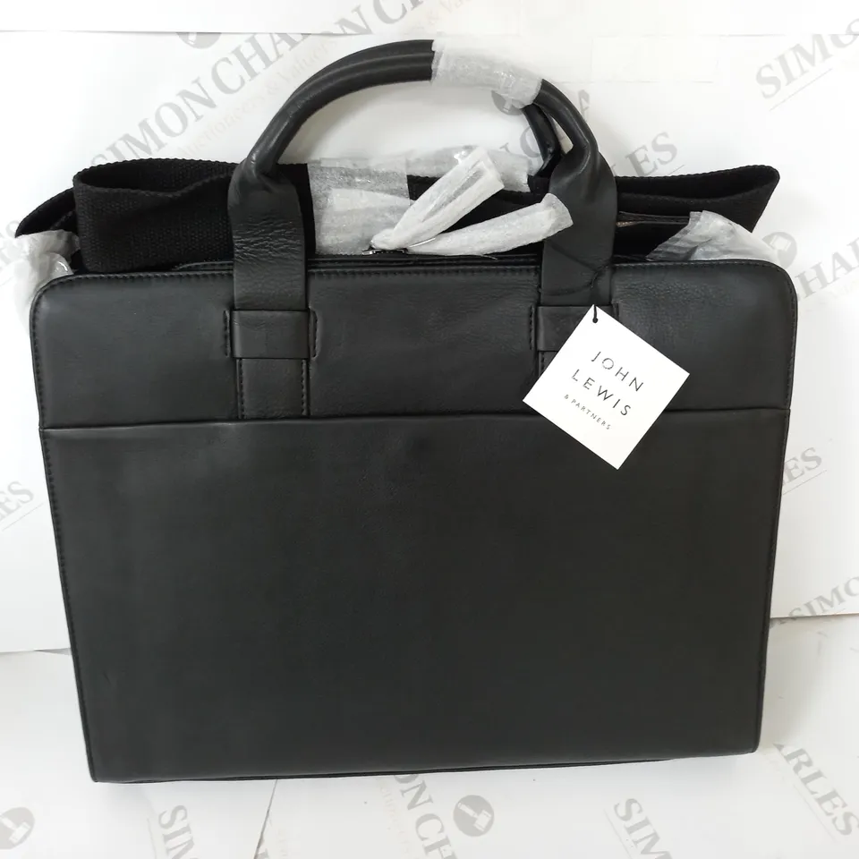 JOHN LEWIS OSLO SLIM BRIEF BLACK BAG