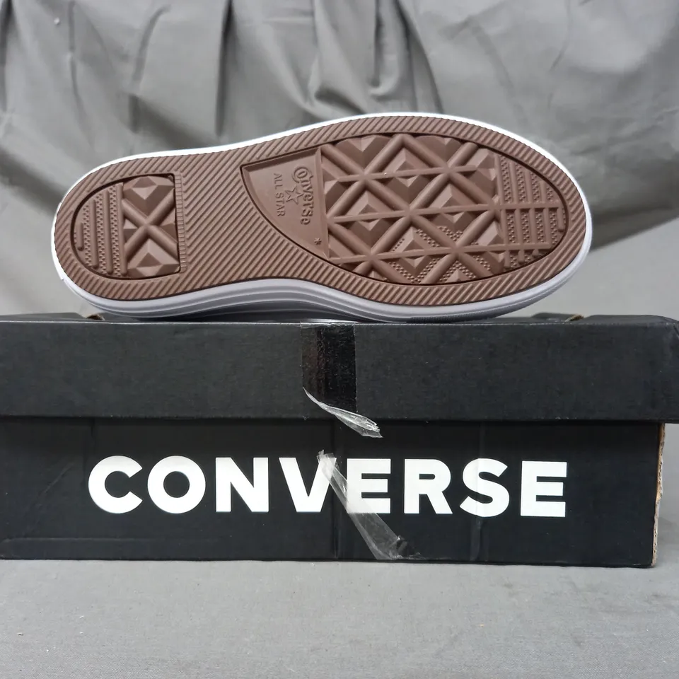 BOXED PAIR OF CONVERSE SHOES IN BLACK/WHITE UK SIZE 3