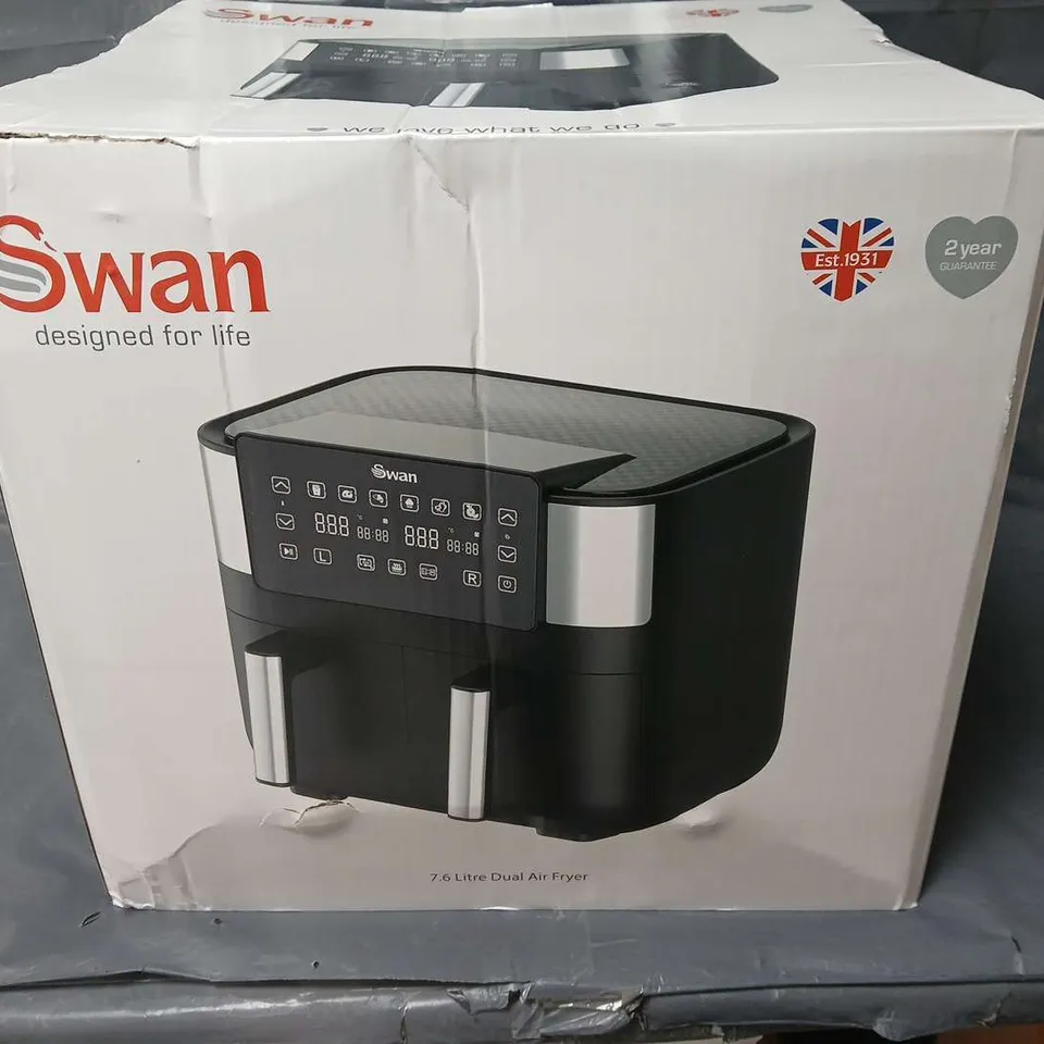 BOXED SWAN 7.6L DUAL AIR FRYER 